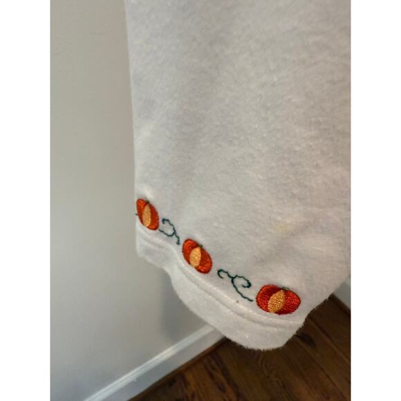 Womens White long Sleeve Top with embroidered pumpkin detailing - Picture 3 of 5